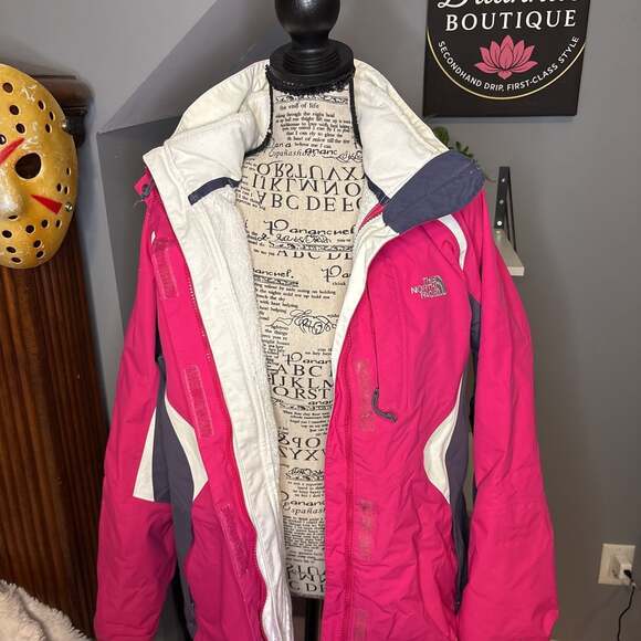 The North Face Jackets & Blazers - The North Face Hyvent 2in1 Winter Hooded Jacket Pink White Large